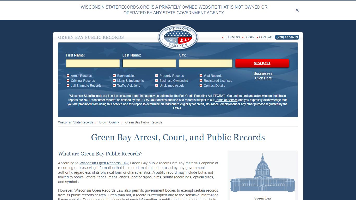 Green Bay Arrest, Court, and Public Records