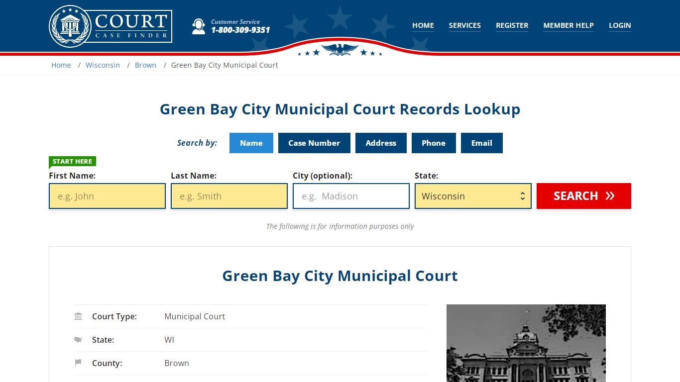 Green Bay City Municipal Court Records Lookup - CourtCaseFinder.com